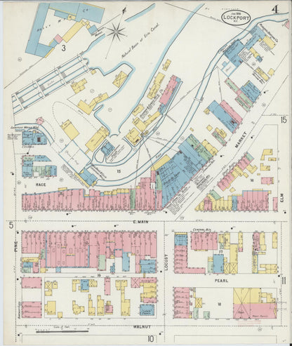 Sanborn Fire Insurance Map from Lockport, Niagara County, New York (1898), Sheet #0004 - Complete Map Set gallery image, historic Sanborn map, vintage wall art, New York New York