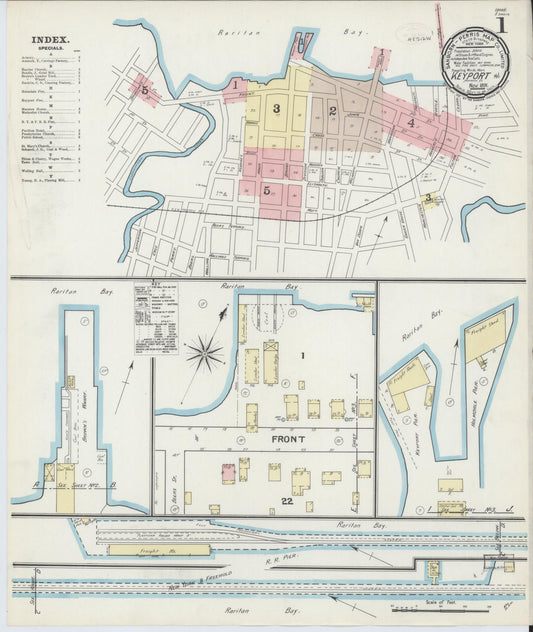 Sanborn Fire Insurance Map from Keyport, Monmouth County, New Jersey. (1891) – Historic Sanborn Fire Insurance Map Print