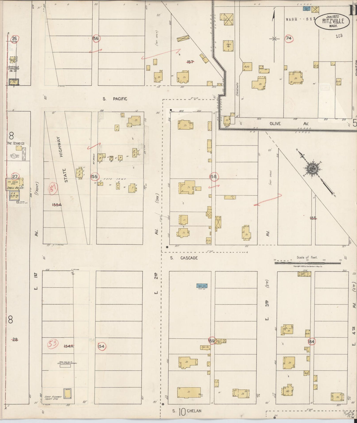 Sanborn Fire Insurance Map from Ritzville, Adams County, Washington (1939), Sheet #0011 - Historic Sanborn Fire Insurance Map Print, vintage old map wall art, antique decor, genealogy gift, Washington Washington map