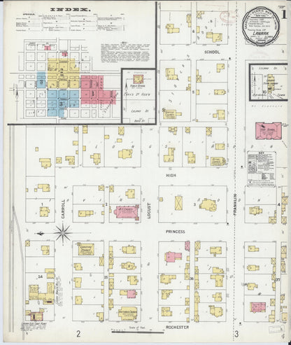 Sanborn Fire Insurance Map from Lanark, Carroll County, Illinois (1899), Sheet #0001 - Historic Sanborn Fire Insurance Map Print, vintage old map wall art, antique decor, genealogy gift, Illinois Illinois map