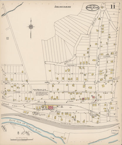 Sanborn Fire Insurance Map from Appalachia, Wise County, Virginia (1922), Sheet #0011 - Complete Map Set gallery image, historic Sanborn map, vintage wall art, Virginia Virginia