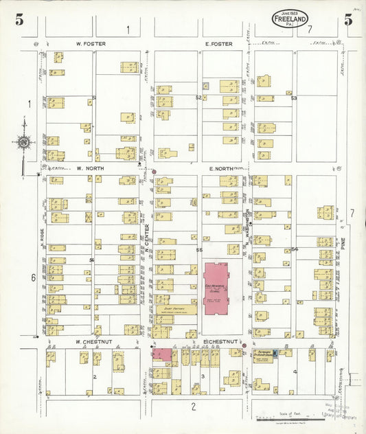 Sanborn Fire Insurance Map from Freeland, Luzerne County, Pennsylvania (1923), Sheet #0005 - Historic Sanborn Fire Insurance Map Print, vintage old map wall art, antique decor, genealogy gift, Pennsylvania Pennsylvania map