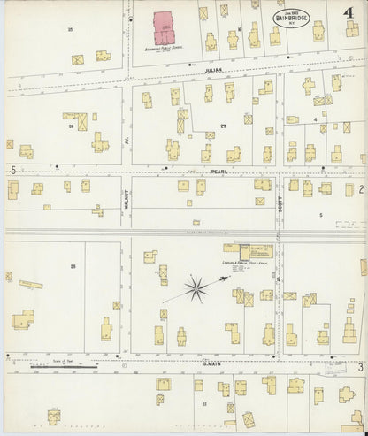 Sanborn Fire Insurance Map from Bainbridge, Chenango County, New York (1903), Sheet #0004 - Complete Map Set gallery image, historic Sanborn map, vintage wall art, New York New York