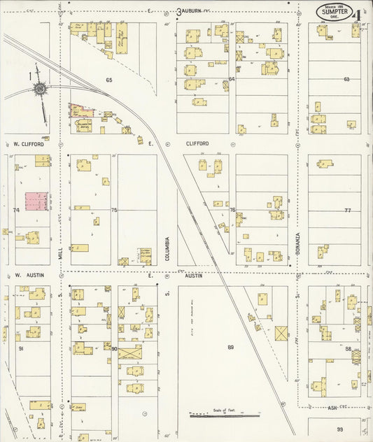Sanborn Fire Insurance Map from Sumpter, Baker County, Oregon (1911), Sheet #0004 - Historic Sanborn Fire Insurance Map Print, vintage old map wall art, antique decor, genealogy gift, Oregon Oregon map