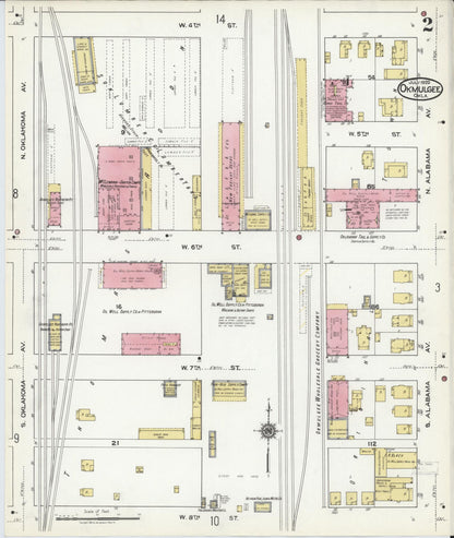 Sanborn Fire Insurance Map from Okmulgee, Okmulgee County, Oklahoma (1920), Sheet #0002 - Complete Map Set gallery image, historic Sanborn map, vintage wall art, Oklahoma Oklahoma