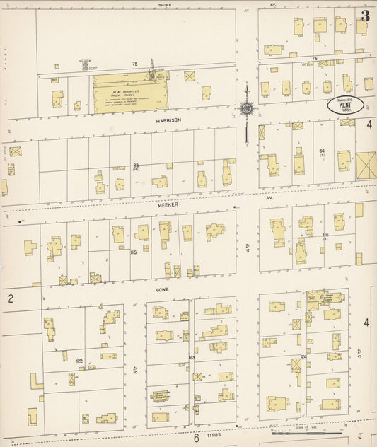 Sanborn Fire Insurance Map from Kent, King County, Washington (1910), Sheet #0003 - Historic Sanborn Fire Insurance Map Print, vintage old map wall art, antique decor, genealogy gift, Washington Washington map