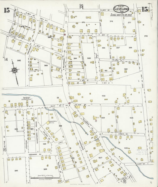 Sanborn Fire Insurance Map from Cleveland, Bradley County, Tennessee (1925), Sheet #0015 - Historic Sanborn Fire Insurance Map Print, vintage old map wall art, antique decor, genealogy gift, Tennessee Tennessee map