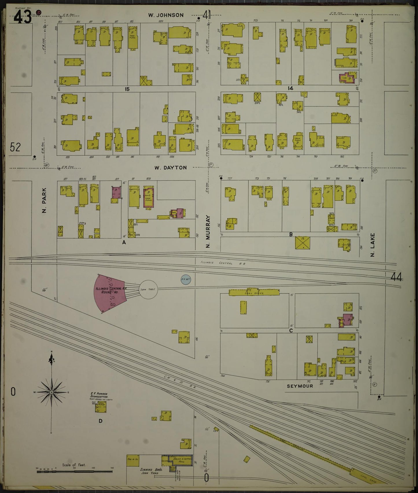 Sanborn Fire Insurance Map from Madison, Dane County, Wisconsin (1908), Sheet #0043 - Complete Map Set gallery image, historic Sanborn map, vintage wall art, Wisconsin Wisconsin