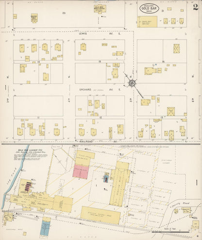 Sanborn Fire Insurance Map from Gold Bar, Snohomish County, Washington (1914), Sheet #0002 - Complete Map Set gallery image, historic Sanborn map, vintage wall art, Washington Washington