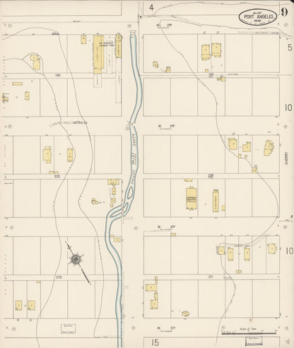 Sanborn Fire Insurance Map from Port Angeles, Clallam County, Washington (1917), Sheet #0009 - Complete Map Set gallery image, historic Sanborn map, vintage wall art, Washington Washington