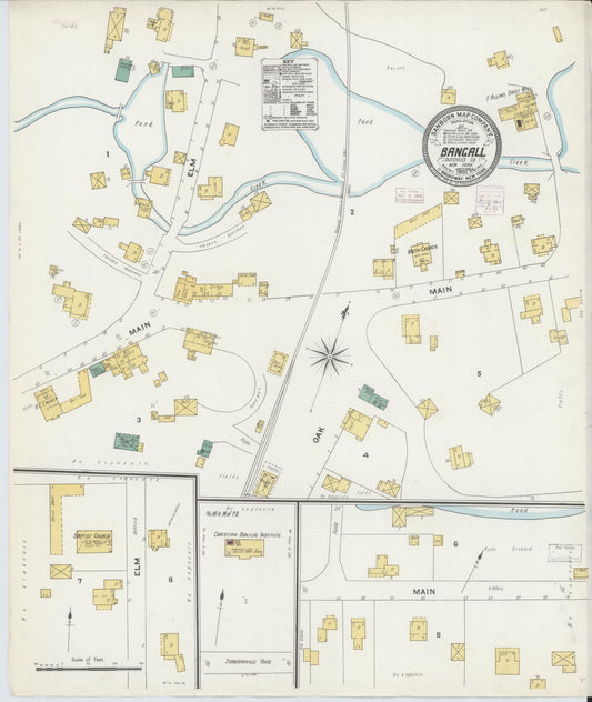 Sanborn Fire Insurance Map from Bangall, Dutchess County, New York (1905), Sheet #0001 - Historic Sanborn Fire Insurance Map Print, vintage old map wall art, antique decor, genealogy gift, New York New York map