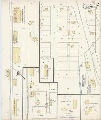 Sanborn Fire Insurance Map from Elberton, Whitman County, Washington (1912), Sheet #0002 - Complete Map Set gallery image, historic Sanborn map, vintage wall art, Washington Washington