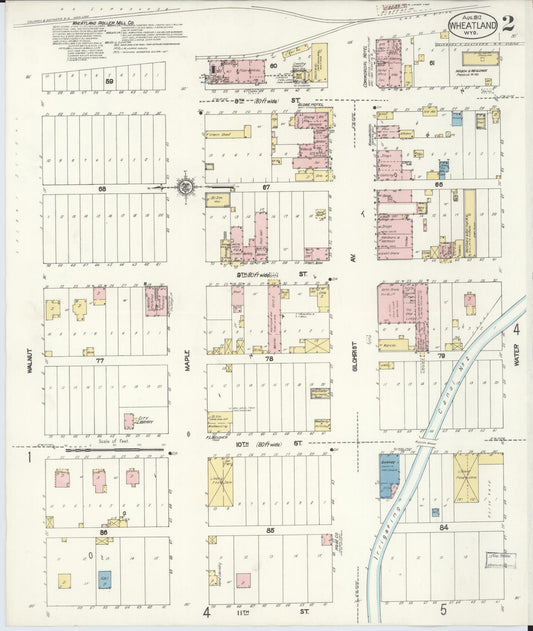 Sanborn Fire Insurance Map from Wheatland, Platte County, Wyoming (1912), Sheet #0002 - Historic Sanborn Fire Insurance Map Print, vintage old map wall art, antique decor, genealogy gift, Wyoming Wyoming map