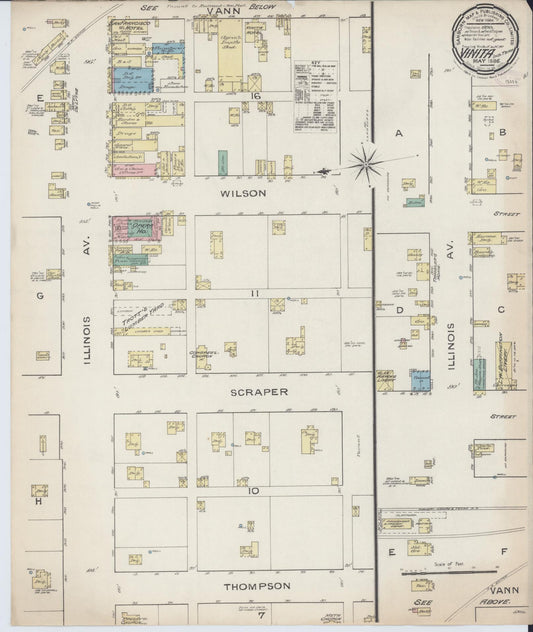 Sanborn Fire Insurance Map from Vinita, Craig County, Oklahoma (1886), Sheet #0001 - Historic Sanborn Fire Insurance Map Print, vintage old map wall art, antique decor, genealogy gift, Oklahoma Oklahoma map