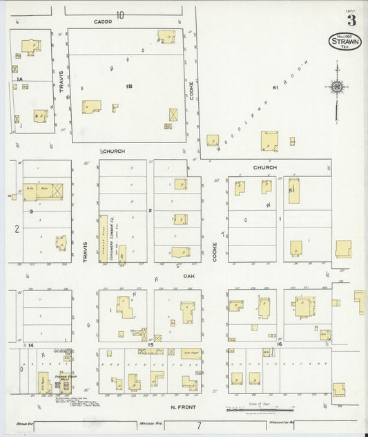 Sanborn Fire Insurance Map from Strawn, Palo Pinto County, Texas (1920), Sheet #0003 - Historic Sanborn Fire Insurance Map Print, vintage old map wall art, antique decor, genealogy gift, Texas Texas map