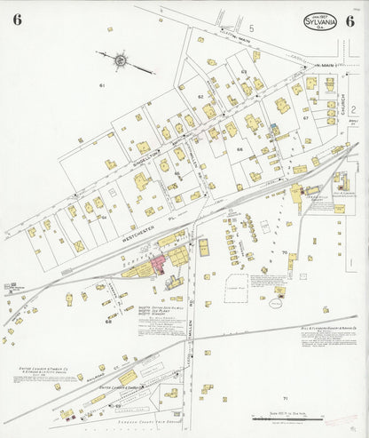Sanborn Fire Insurance Map from Sylvania, Screven County, Georgia (1927), Sheet #0006 - Complete Map Set gallery image, historic Sanborn map, vintage wall art, Georgia Georgia
