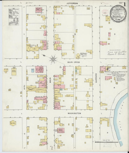 Sanborn Fire Insurance Map from Taylorsville, Spencer County, Kentucky (1895), Sheet #0001 - Complete Map Set gallery image, historic Sanborn map, vintage wall art, Kentucky Kentucky