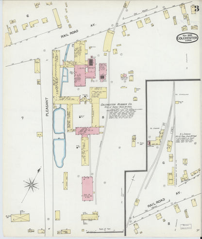 Sanborn Fire Insurance Map from Colchester, New London County, Connecticut (1892), Sheet #0003 - Complete Map Set gallery image, historic Sanborn map, vintage wall art, Connecticut Connecticut