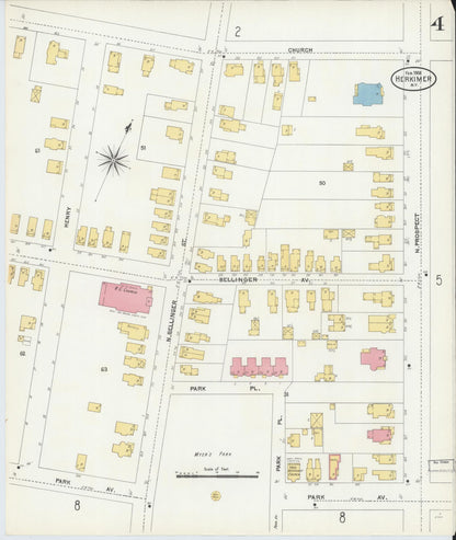 Sanborn Fire Insurance Map from Herkimer, Herkimer County, New York (1906), Sheet #0004 - Complete Map Set gallery image, historic Sanborn map, vintage wall art, New York New York