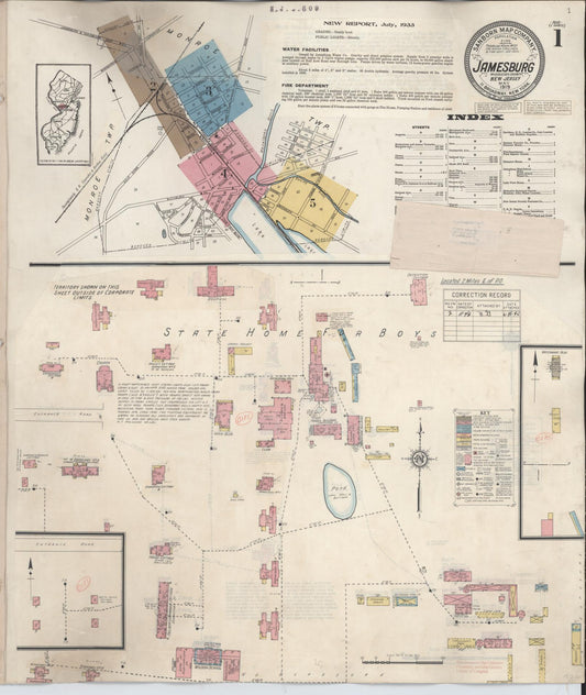 Sanborn Fire Insurance Map from Jamesburg, Middlesex County, New Jersey. (1943) – Historic Sanborn Fire Insurance Map Print