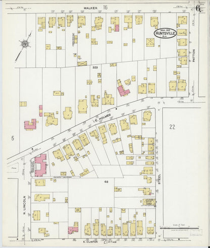 Sanborn Fire Insurance Map from Huntsville, Madison County, Alabama (1921), Sheet #0006 - Complete Map Set gallery image, historic Sanborn map, vintage wall art, Alabama Alabama