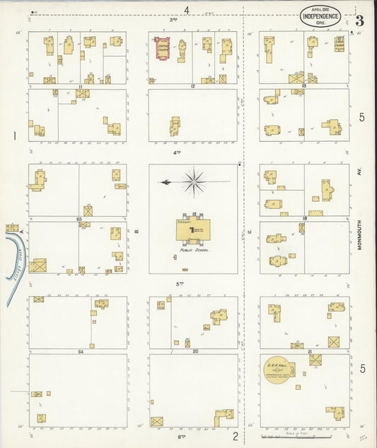Sanborn Fire Insurance Map from Independence, Polk County, Oregon (1902), Sheet #0003 - Historic Sanborn Fire Insurance Map Print, vintage old map wall art, antique decor, genealogy gift, Oregon Oregon map