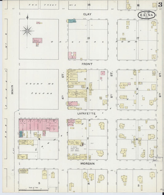 Sanborn Fire Insurance Map from Edina, Knox County, Missouri (1891), Sheet #0003 - Historic Sanborn Fire Insurance Map Print, vintage old map wall art, antique decor, genealogy gift, Missouri Missouri map
