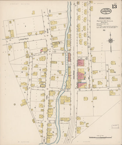 Sanborn Fire Insurance Map from Coeburn, Wise County, Virginia (1922), Sheet #0013 - Complete Map Set gallery image, historic Sanborn map, vintage wall art, Virginia Virginia