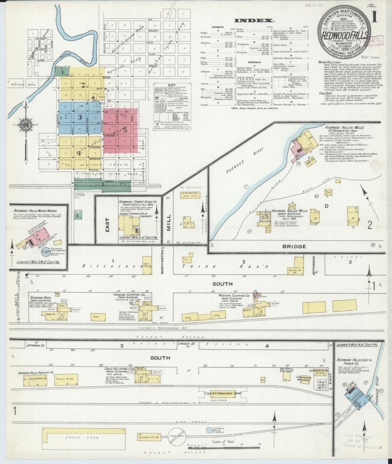 Sanborn Fire Insurance Map from Redwood Falls, Redwood County, Minnesota. (1909) – Map View