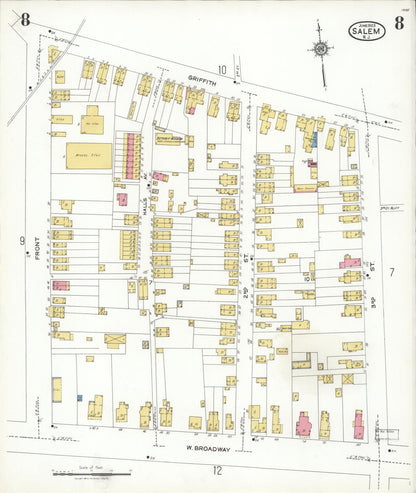 Sanborn Fire Insurance Map from Salem, Salem County, New Jersey (1923), Sheet #0008 - Complete Map Set gallery image, historic Sanborn map, vintage wall art, New Jersey New Jersey