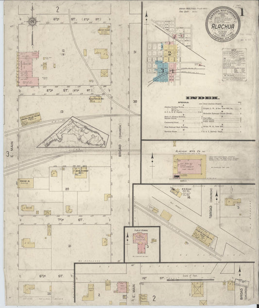 Sanborn Fire Insurance Map from Alachua, Alachua County, Florida. (1912) – Historic Sanborn Fire Insurance Map Print