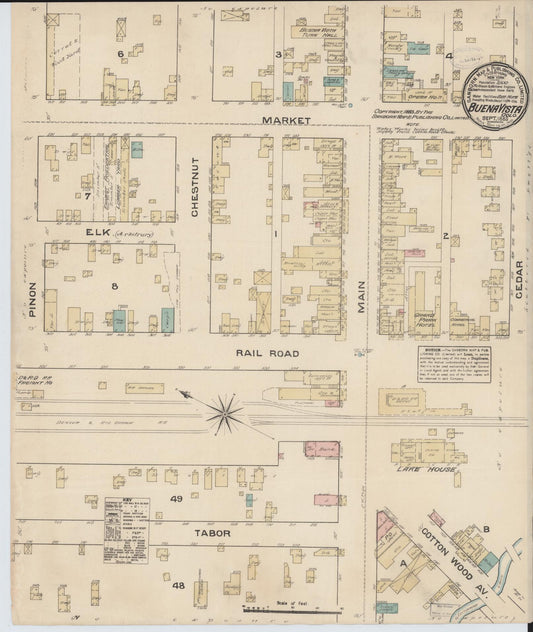 Sanborn Fire Insurance Map from Buena Vista, Chaffee County, Colorado (1883), Sheet #0001 - Historic Sanborn Fire Insurance Map Print, vintage old map wall art, antique decor, genealogy gift, Colorado Colorado map