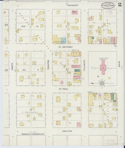 Sanborn Fire Insurance Map from Preston, Fillmore County, Minnesota (1894), Sheet #0002 - Complete Map Set gallery image, historic Sanborn map, vintage wall art, Minnesota Minnesota