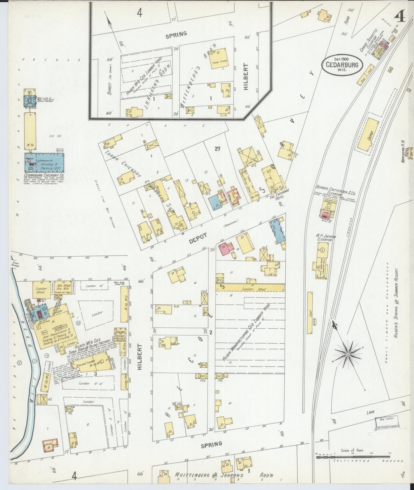Sanborn Fire Insurance Map from Cedarburg, Ozaukee County, Wisconsin (1900), Sheet #0004 - Complete Map Set gallery image, historic Sanborn map, vintage wall art, Wisconsin Wisconsin