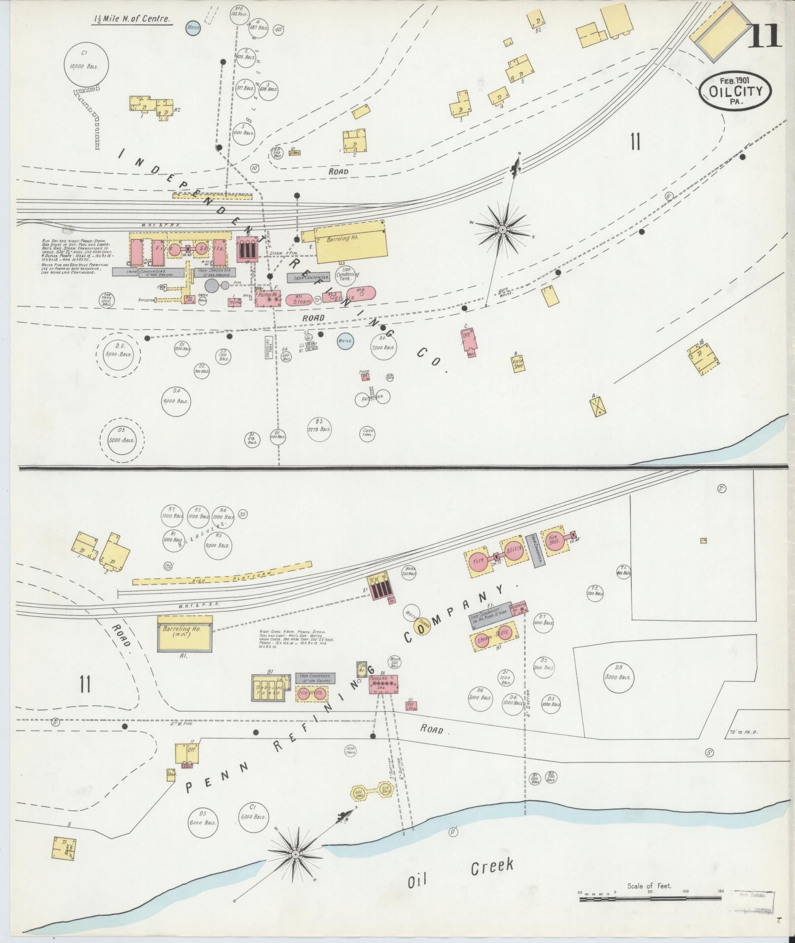 Sanborn Fire Insurance Map from Oil City, Venango County, Pennsylvania (1901), Sheet #0011 - Historic Sanborn Fire Insurance Map Print, vintage old map wall art, antique decor, genealogy gift, Pennsylvania Pennsylvania map