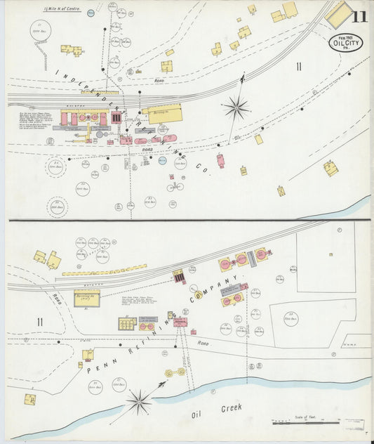 Sanborn Fire Insurance Map from Oil City, Venango County, Pennsylvania (1901), Sheet #0011 - Historic Sanborn Fire Insurance Map Print, vintage old map wall art, antique decor, genealogy gift, Pennsylvania Pennsylvania map