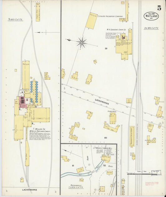 Sanborn Fire Insurance Map from Wayland, Steuben County, New York (1903), Sheet #0005 - Historic Sanborn Fire Insurance Map Print, vintage old map wall art, antique decor, genealogy gift, New York New York map