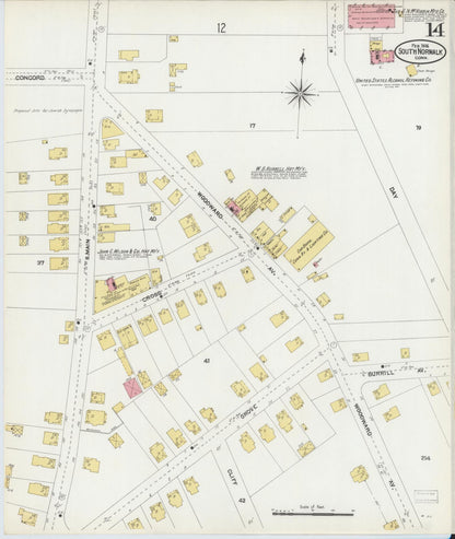 Sanborn Fire Insurance Map from South Norwalk, Fairfield County, Connecticut (1906), Sheet #0014 - Complete Map Set gallery image, historic Sanborn map, vintage wall art, Connecticut Connecticut