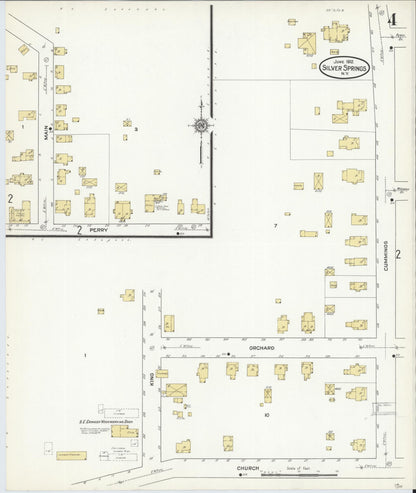 Sanborn Fire Insurance Map from Silver Springs, Wyoming County, New York (1912), Sheet #0004 - Complete Map Set gallery image, historic Sanborn map, vintage wall art, Silver Springs Wyoming