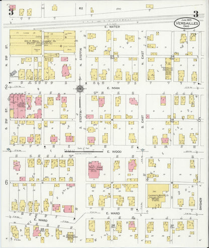 Sanborn Fire Insurance Map from Versailles, Darke County, Ohio (1925), Sheet #0003 - Historic Sanborn Fire Insurance Map Print, vintage old map wall art, antique decor, genealogy gift, Ohio Ohio map