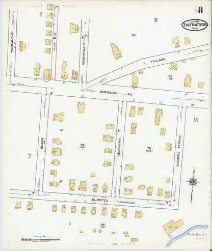 Sanborn Fire Insurance Map from East Hartford, Hartford County, Connecticut (1920), Sheet #0008 - Complete Map Set gallery image, historic Sanborn map, vintage wall art, Connecticut Connecticut