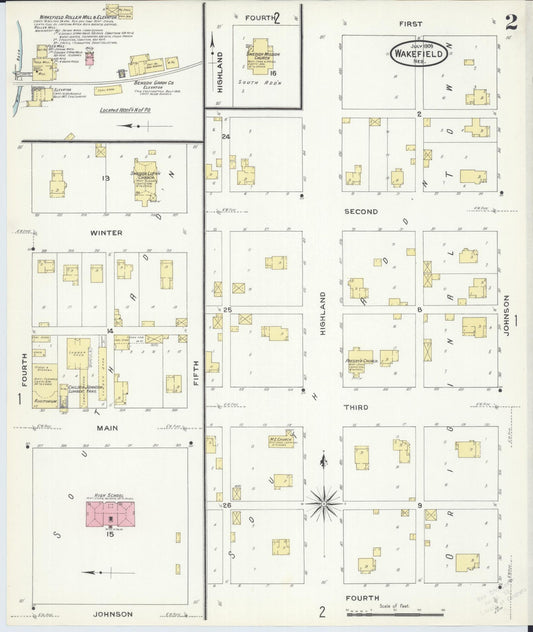Sanborn Fire Insurance Map from Wakefield, Dixon County, Nebraska (1909), Sheet #0002 - Historic Sanborn Fire Insurance Map Print, vintage old map wall art, antique decor, genealogy gift, Nebraska Nebraska map