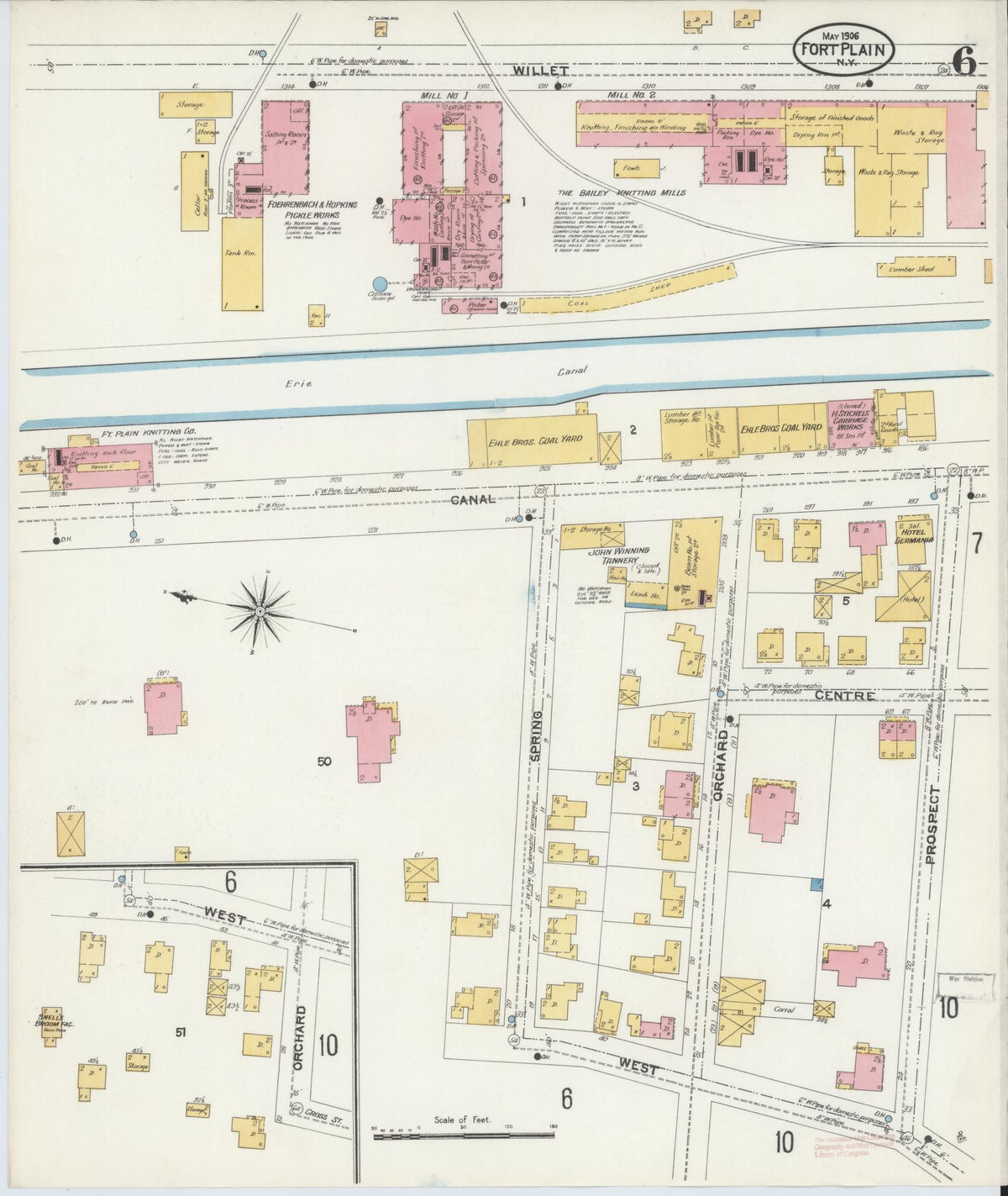 Sanborn Fire Insurance Map from Fort Plain, Montgomery County, New York (1906), Sheet #0006 - Complete Map Set gallery image, historic Sanborn map, vintage wall art, New York New York
