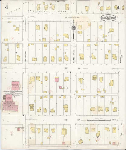 Sanborn Fire Insurance Map from Blooming Prairie, Steele County, Minnesota (1937), Sheet #0004 - Historic Sanborn Fire Insurance Map Print, vintage old map wall art, antique decor, genealogy gift, Minnesota Minnesota map