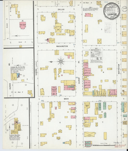 Sanborn Fire Insurance Map from Lexington, Sanilac County, Michigan (1900), Sheet #0001 - Historic Sanborn Fire Insurance Map Print, vintage old map wall art, antique decor, genealogy gift, Michigan Michigan map