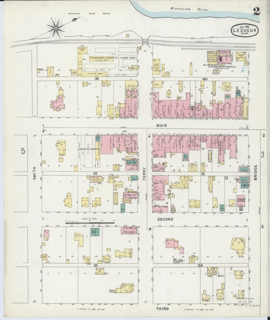 Sanborn Fire Insurance Map from Le Sueur, Le Sueur County, Minnesota (1896), Sheet #0002 - Historic Sanborn Fire Insurance Map Print, vintage old map wall art, antique decor, genealogy gift, Minnesota Minnesota map