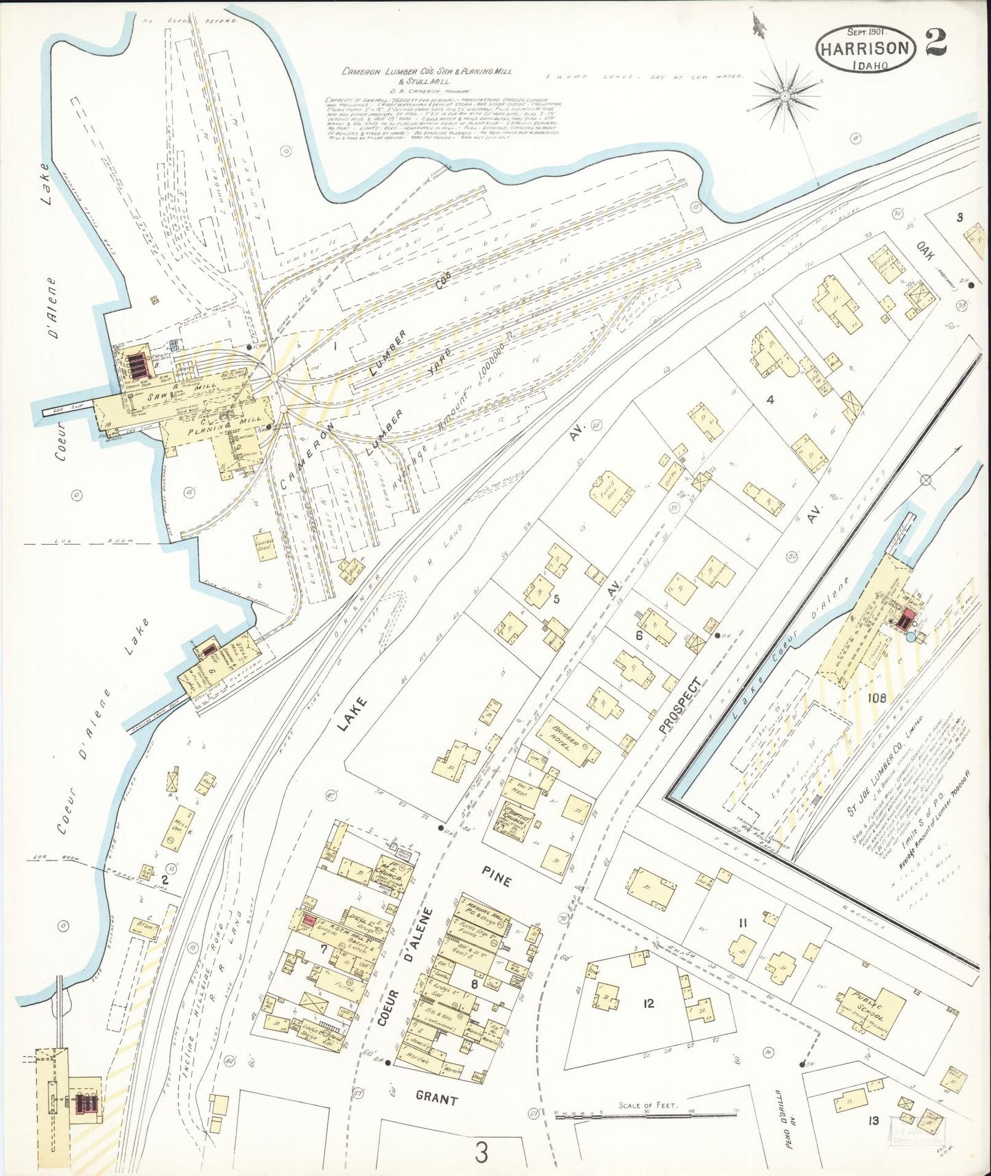 Sanborn Fire Insurance Map from Harrison, Kootenai County, Idaho (1901), Sheet #0002 - Complete Map Set gallery image, historic Sanborn map, vintage wall art, Idaho Idaho