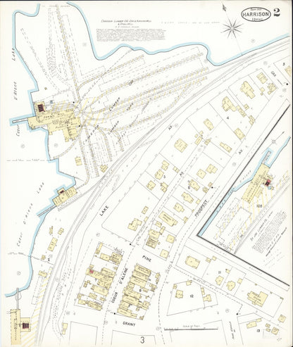 Sanborn Fire Insurance Map from Harrison, Kootenai County, Idaho (1901), Sheet #0002 - Complete Map Set gallery image, historic Sanborn map, vintage wall art, Idaho Idaho
