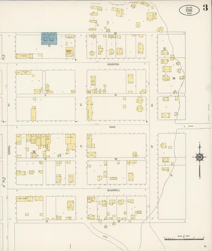 Sanborn Fire Insurance Map from Ione, Pend Oreille County, Washington (1915), Sheet #0003 - Complete Map Set gallery image, historic Sanborn map, vintage wall art, Washington Washington