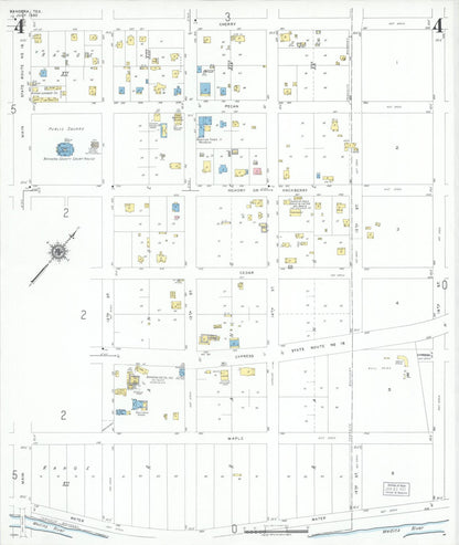 Sanborn Fire Insurance Map from Bandera, Bandera County, Texas (1950), Sheet #0004 - Historic Sanborn Fire Insurance Map Print, vintage old map wall art, antique decor, genealogy gift, Texas Texas map